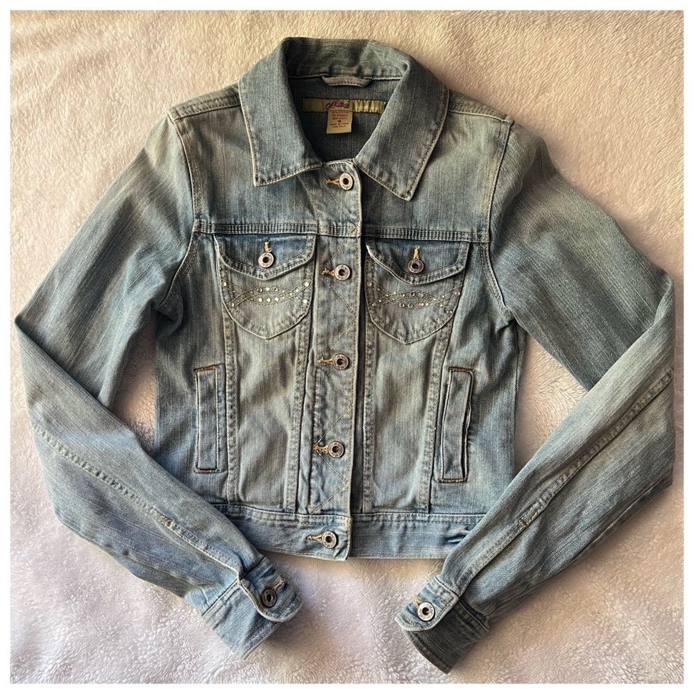 Moe Clothing Embellished Denim Jean Jacket